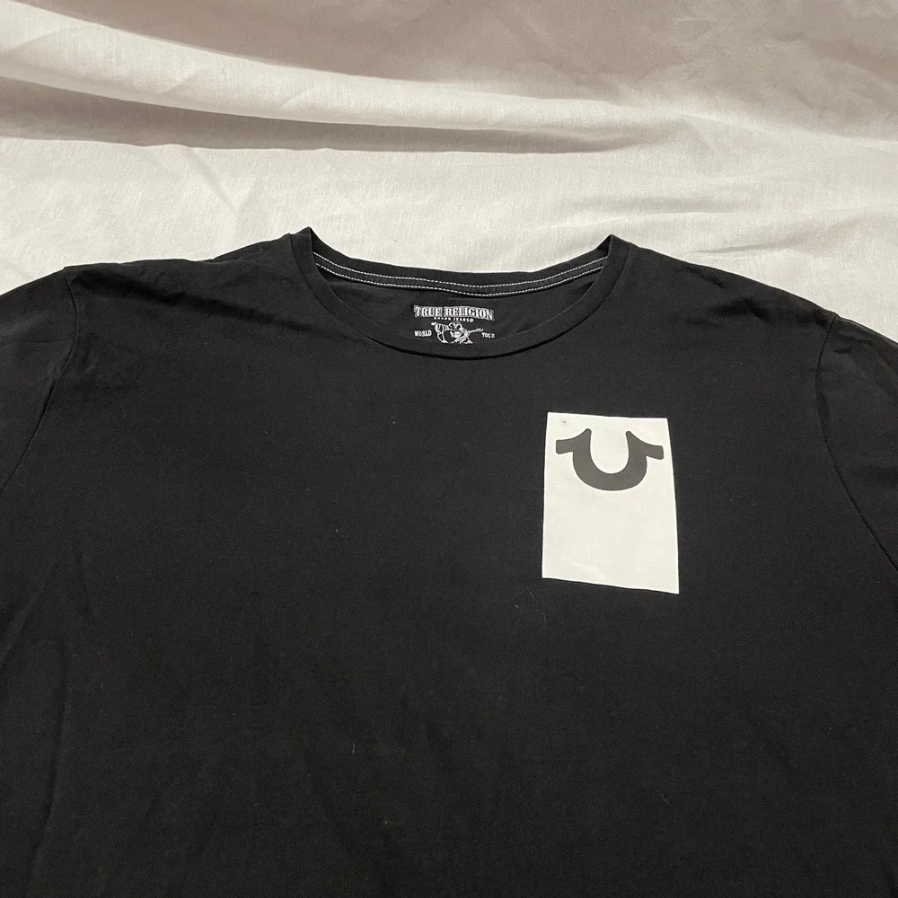 Vintage y2k true religion graphic logo t shirt double sided - mens 2XL